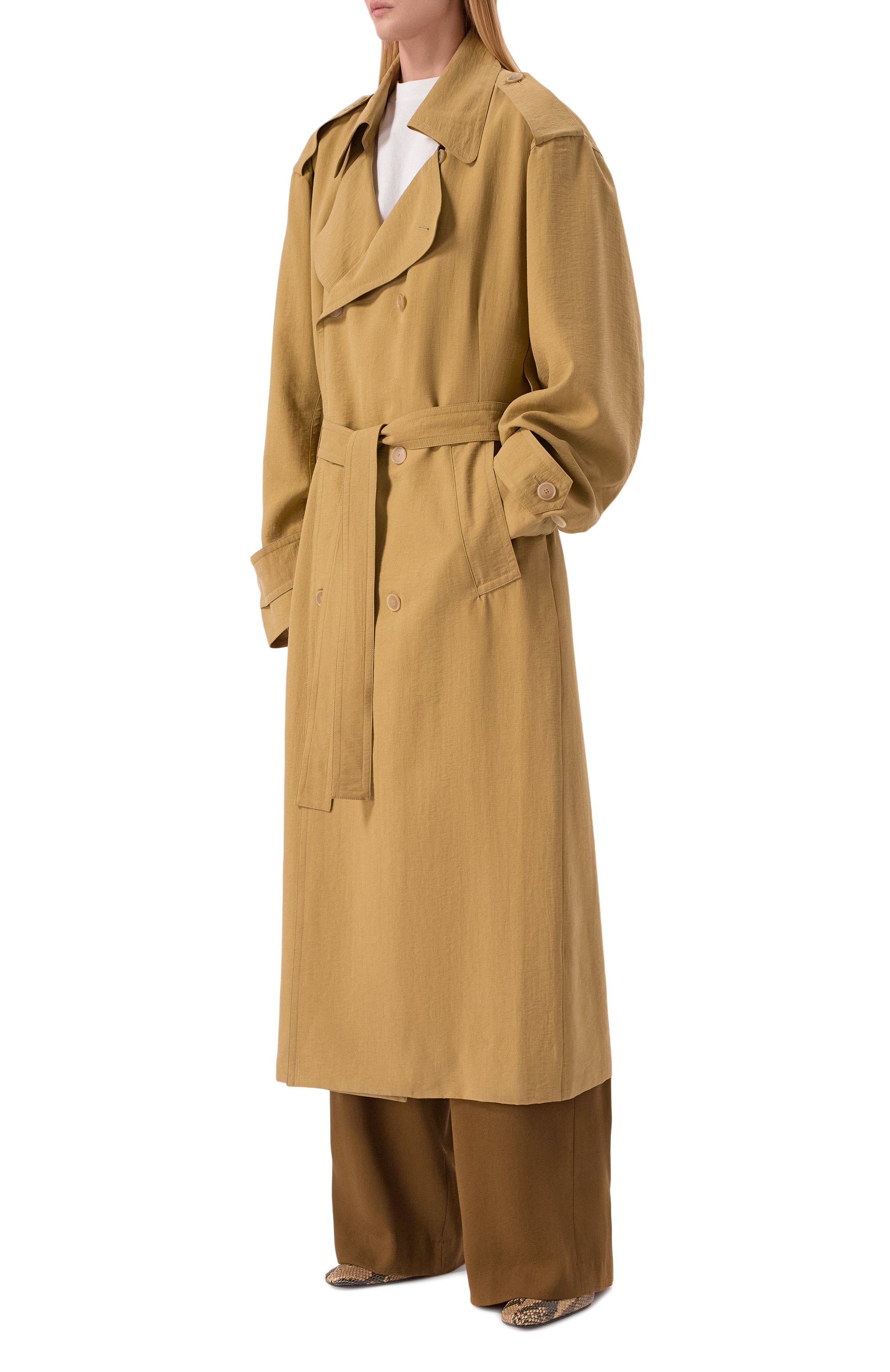 Тренч PETAR PETROV бежевого цвета по цене 206500 руб., арт. S26TM1, фото 3 Тренч PETAR PETROV, арт. S26TM1, фото 3