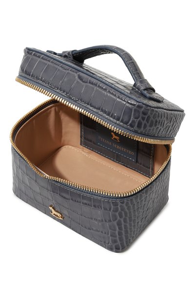 Кожаная косметичка mini ULYANA SERGEENKO синего цвета по цене 90000 руб., арт. BRS077CLASSX0820с, фото 3 Кожаная косметичка mini ULYANA SERGEENKO, арт. BRS077CLASSX0820с, фото 3