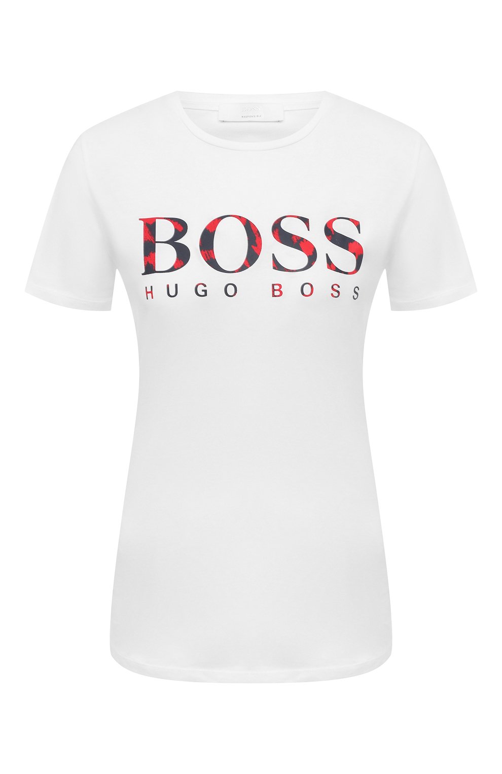 Хлопковая футболка BOSS белого цвета по цене 5210 руб., арт. 50440138, фото 1 Хлопковая футболка BOSS, арт. 50440138, фото 1
