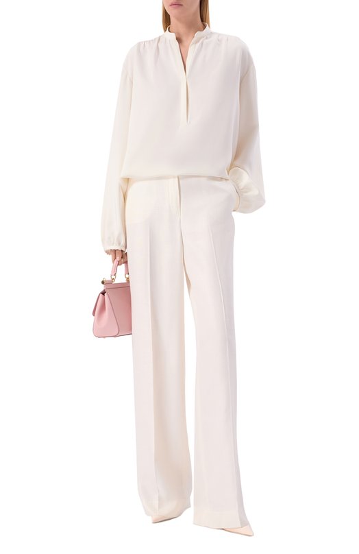 Шелковая блузка Kiton D61422K0977 Кремовый  D61422K0977 Фото 2