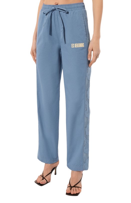 Хлопковые брюки Les Benjamins Голубой, фото 3