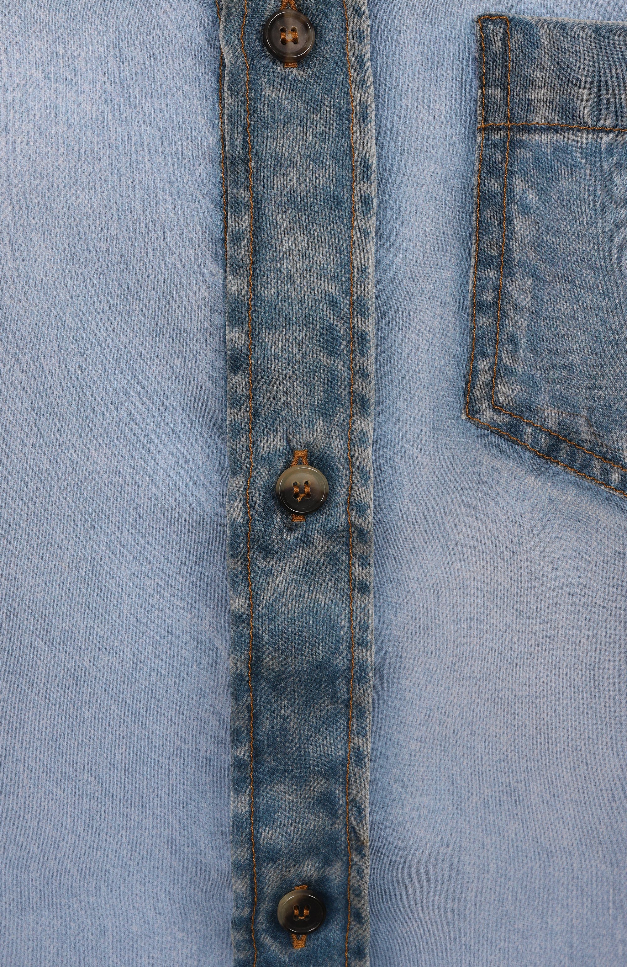 Шелковая рубашка HAIKURE синего цвета по цене 87550 руб., арт. HEW060820R001L0890, фото 6 Шелковая рубашка HAIKURE, арт. HEW060820R001L0890, фото 6