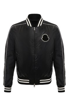 Мужской бомбер dayu MONCLER черного цвета, арт. 1A001-37-5960D | Фото 1 (Драгоценные камни: Проставлено; Рукава: Длинные; Материал сплава: Проставлено; Материал внешний: Синтетический материал; Длина (верхняя одежда): Короткие; Принт: Без принта; Стили: Кэжуэл; Кросс-КТ: бомбер)