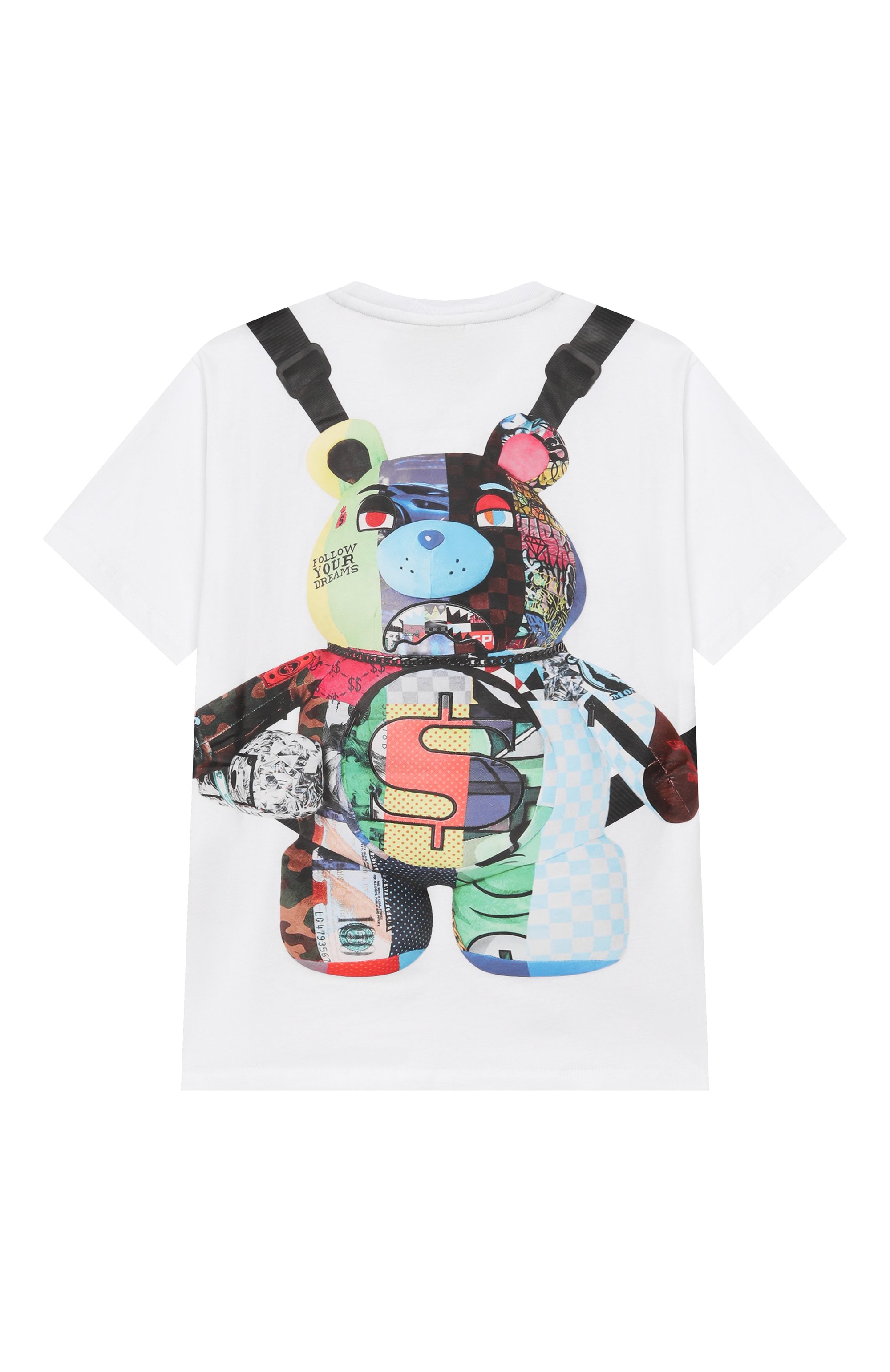 Хлопковая футболка SPRAYGROUND, арт. SPY1401/W0NDERFUL MIND BEAR BACKPACK WHITE REGULAR, фото 2