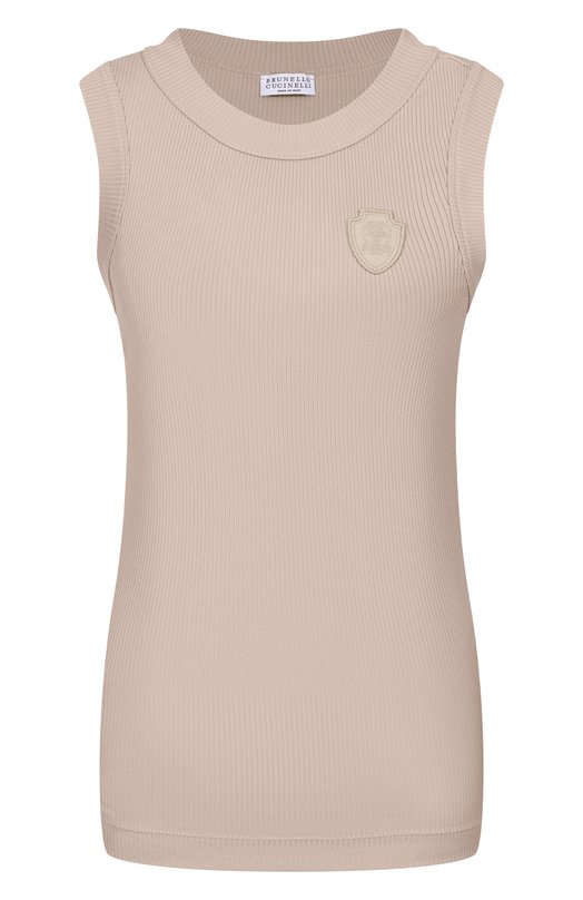 Хлопковый топ Brunello Cucinelli MG902VT100 Бежевый MG902VT100
