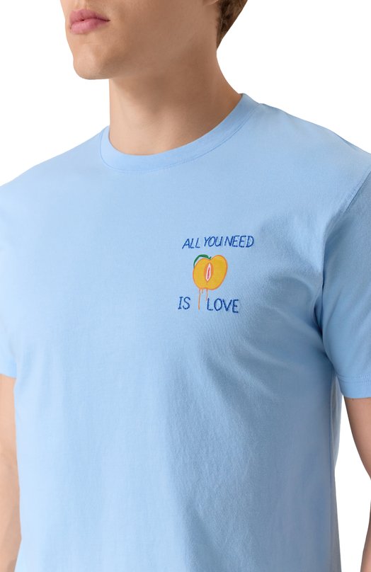 Хлопковая футболка MC2 Saint Barth STBM TSHIRT MAN/02263H Голубой  STBM TSHIRT MAN/02263H Фото 5