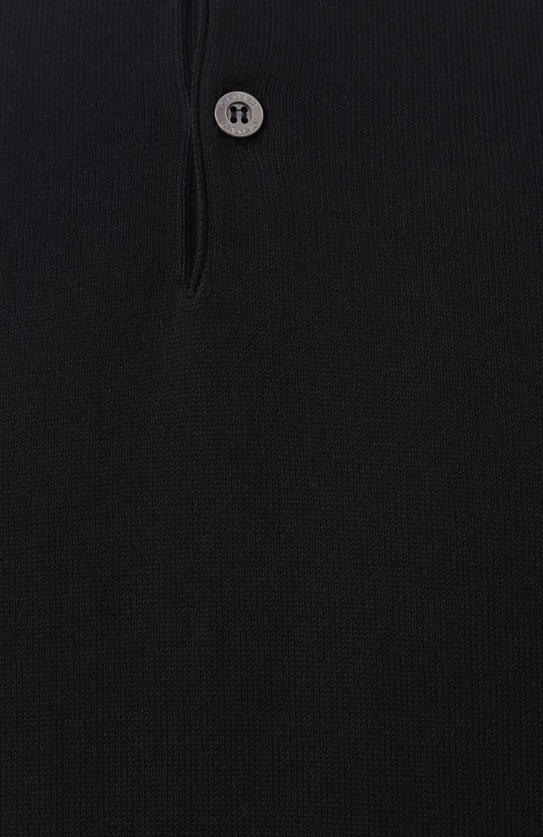 Мужское хлопковое поло CANALI черного цвета, арт. C0017/MK00145 | Фото 6 (Материал внешний: Хлопок; Длина (для топов): Стандартные; Рукава: Длинные; Статус проверки: Проверена категория; Застежка: Пуговицы; Размерность: Маломерит; Материал сплава: Проставлено; Ювелирные украшения: Назначено; Драгоценные камни: Проставлено; Стили: Кэжуэл; Принт: Без принта; Кросс-КТ: Трикотаж)