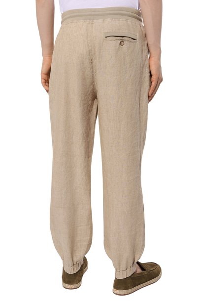 Льняные джоггеры GRAN SASSO бежевого цвета по цене 39650 руб., арт. 76108/50612, фото 4 Льняные джоггеры GRAN SASSO, арт. 76108/50612, фото 4