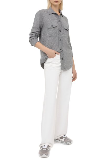 Кардиган из шерсти и кашемира ALLUDE серого цвета по цене 41850 руб., арт. 205/17034, фото 2 Кардиган из шерсти и кашемира ALLUDE, арт. 205/17034, фото 2