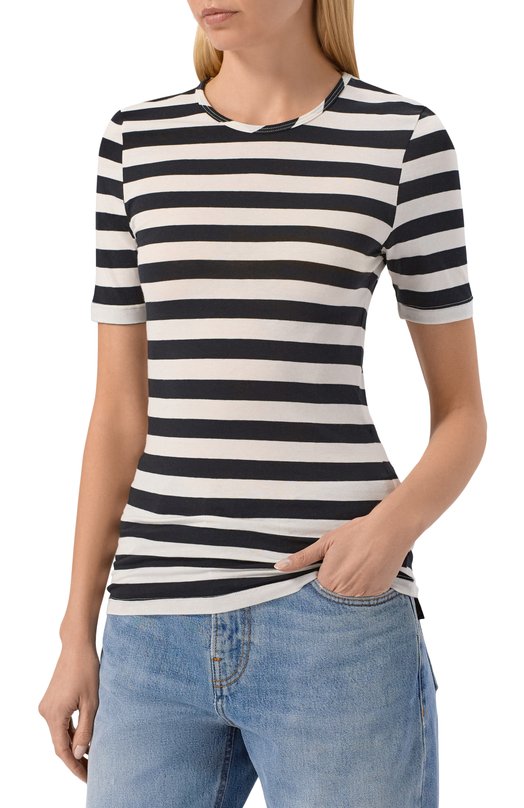 Хлопковая футболка MSGM 4042MDM82 267301/267301 Чёрно-белый  4042MDM82 267301/267301 Фото 3