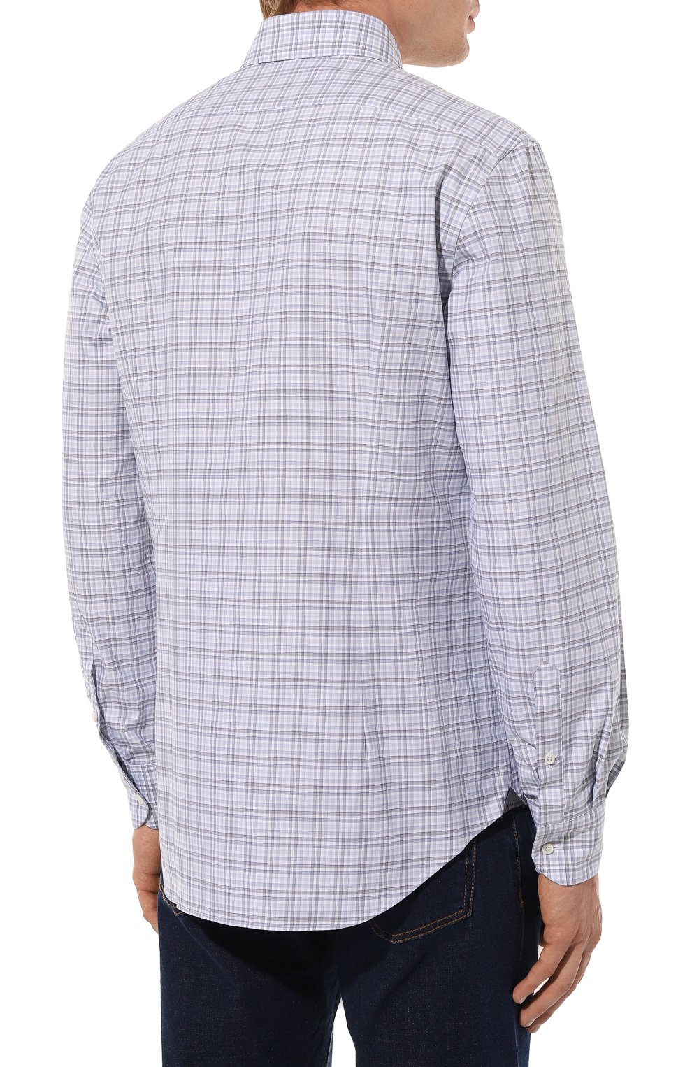 Хлопковая рубашка CORNELIANI синего цвета по цене 38200 руб., арт. 94P100-9411320, фото 4 Хлопковая рубашка CORNELIANI, арт. 94P100-9411320, фото 4