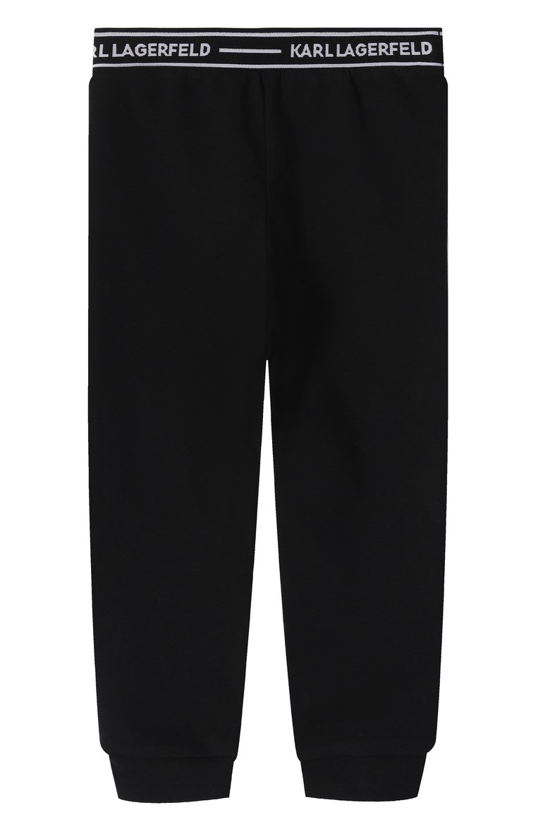 Детская комплект из футболки и брюк KARL LAGERFELD KIDS черно-белого цвета, арт. Z30517. | Фото 7 (Материал сплава: Проставлено; Материал внешний: Хлопок; Девочки Кросс-КТ: Костюмы-спорт; Рукава: Короткие; Драгоценные камни: Проставлено; Ростовка одежда: 24 мес | 92 см)