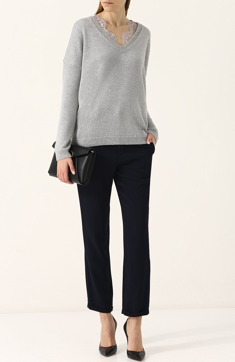 Кашемировый пуловер с v-образным вырезом FTC, арт. 700-0100, фото 2