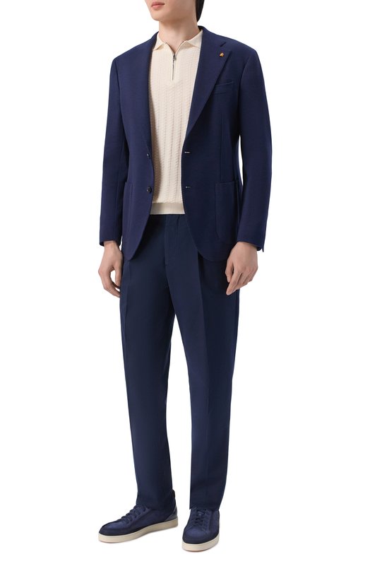 Пиджак из шерсти и хлопка Sartoria Latorre JEF74/JJ105 Синий  JEF74/JJ105 Фото 2