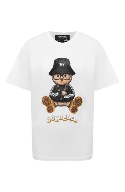 Женская хлопковая футболка DOMREBEL, арт. NY BEAR/B0X T/W