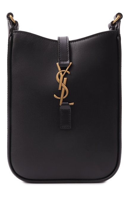 Женская сумка le 5 à 7 SAINT LAURENT черного цвета, арт. 735214/2R20W | Фото 1 (Материал: Натуральная кожа; Размер: mini; Материал сплава: Проставлено; Ремень/цепочка: На ремешке; Драгоценные камни: Проставлено)