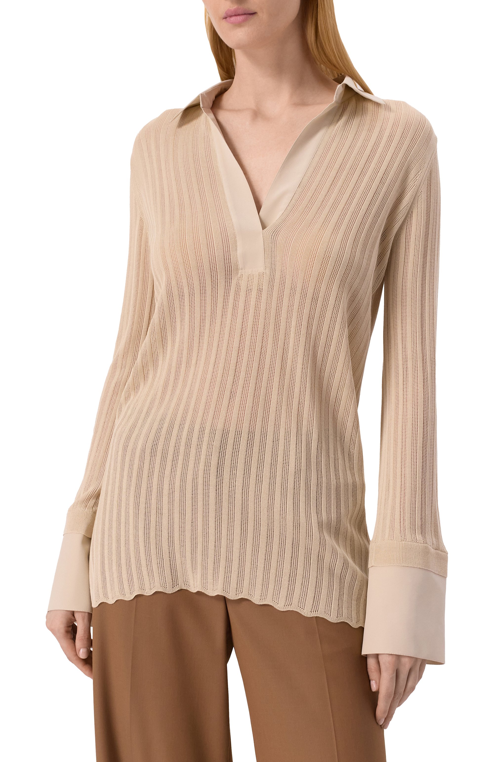 Шелковое поло AGNONA, арт. KD09018/8S180M, фото 3