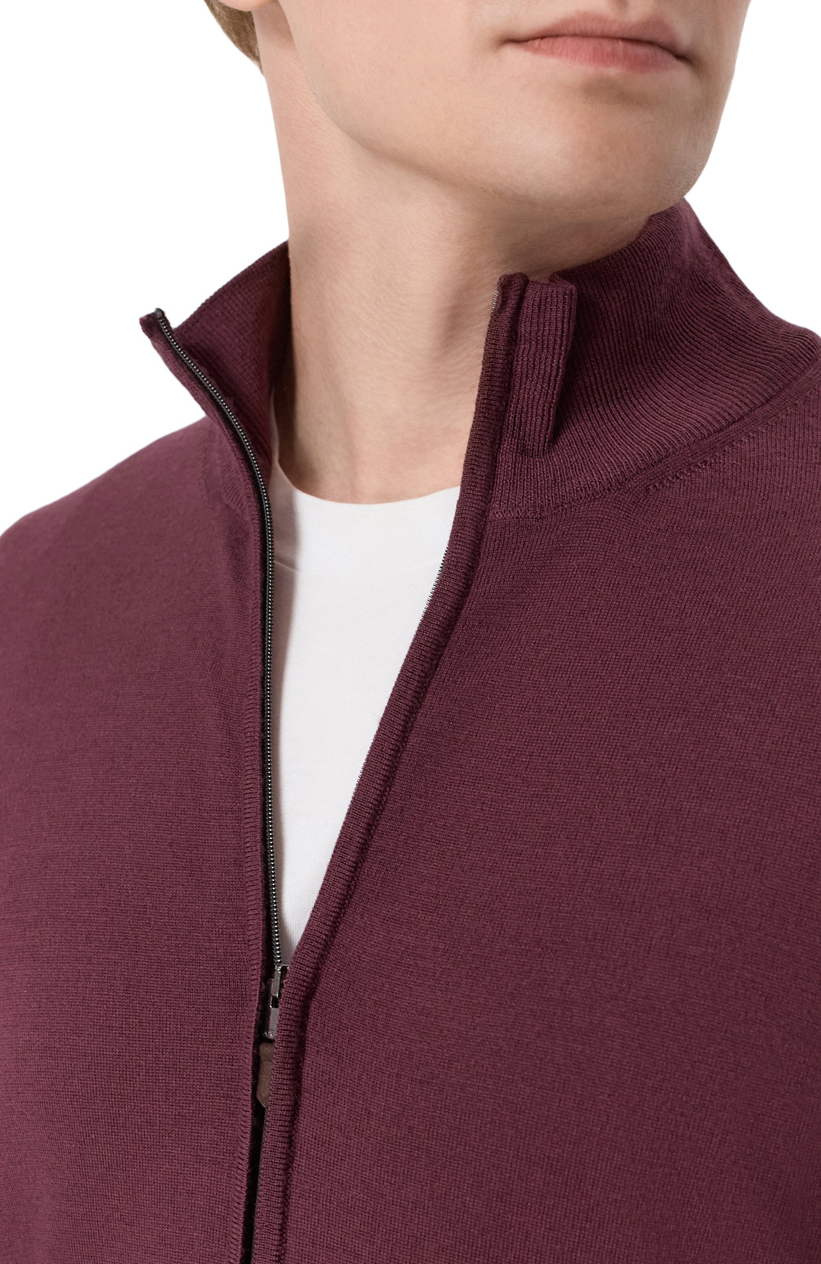Шерстяной кардиган CANALI фиолетового цвета по цене 62500 руб., арт. C0022/MK01149, фото 5 Шерстяной кардиган CANALI, арт. C0022/MK01149, фото 5