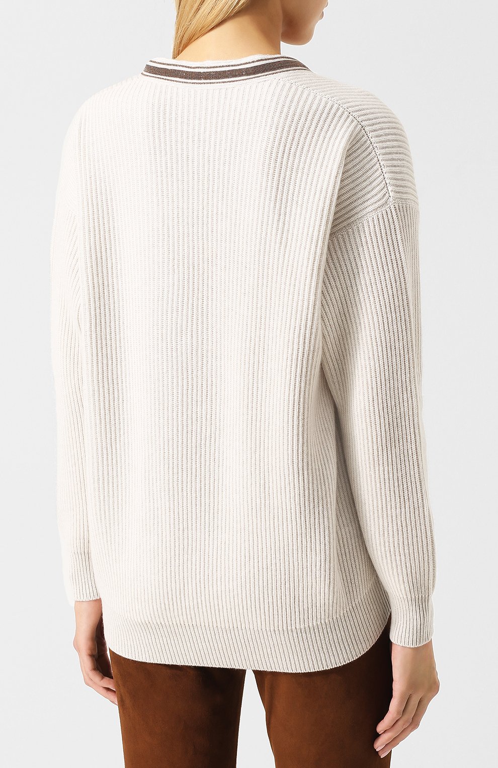 Кашемировый пуловер с v-образным вырезом BRUNELLO CUCINELLI, арт. M12716802, фото 4