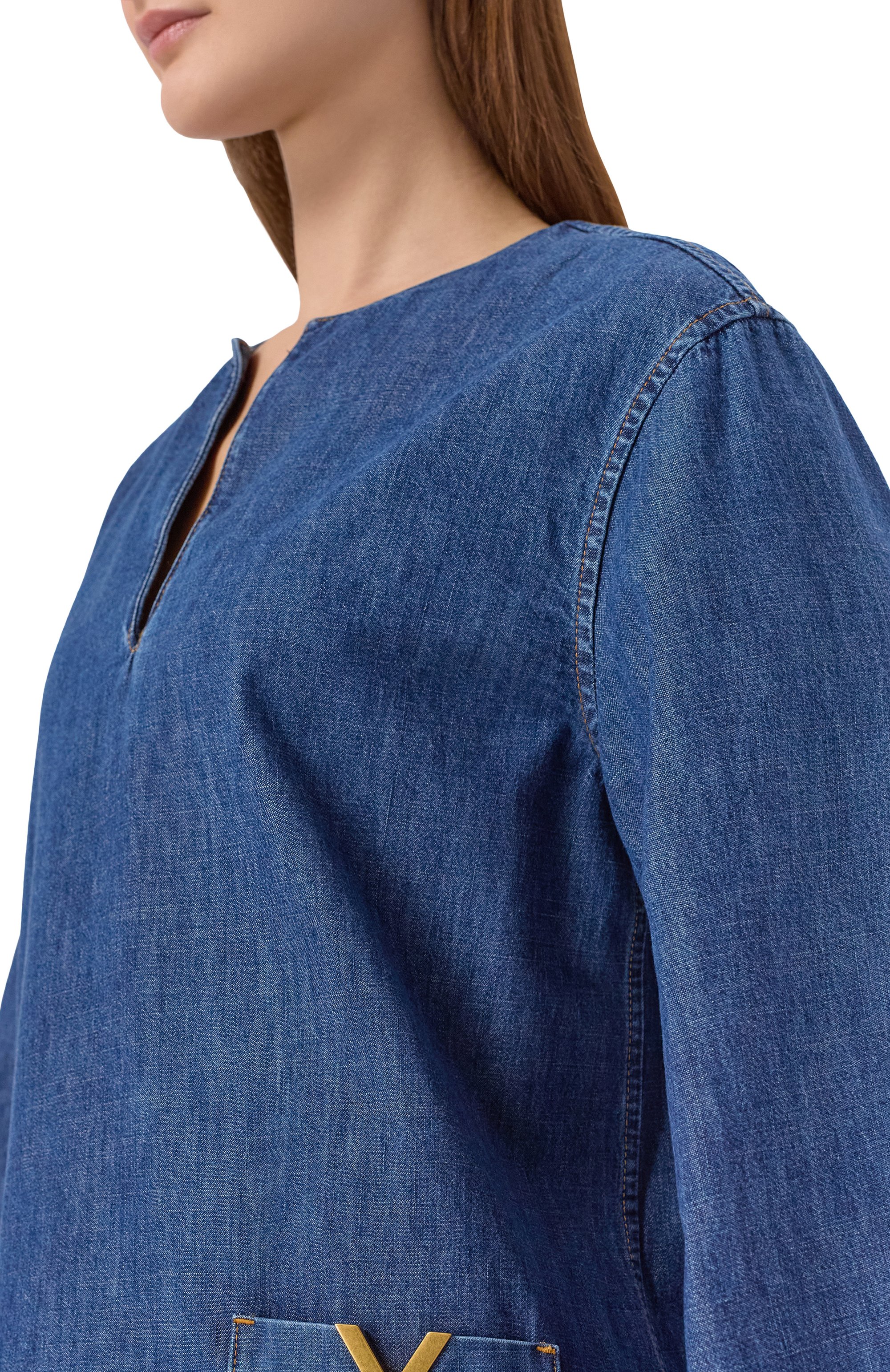 Джинсовое платье VALENTINO синего цвета по цене 243000 руб., арт. 8B3DA03B/9YA, фото 5 Джинсовое платье VALENTINO, арт. 8B3DA03B/9YA, фото 5