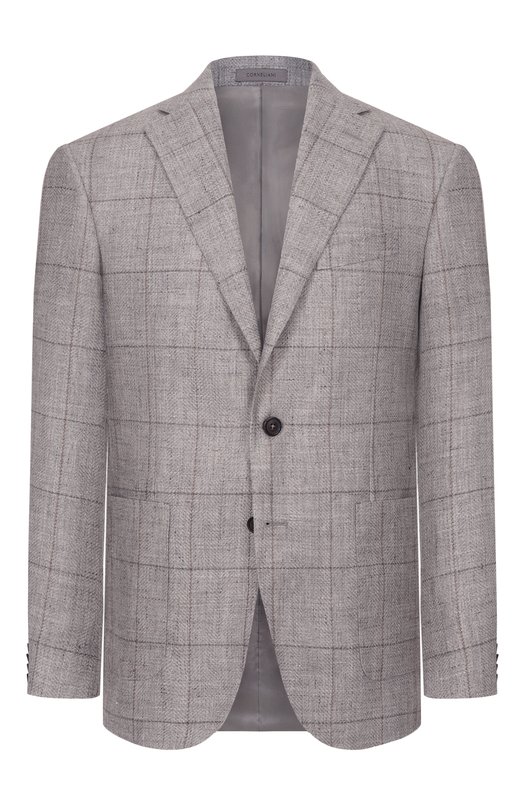 Пиджак изо льна и шерсти Corneliani 276018/2716318 Серый 276018/2716318
