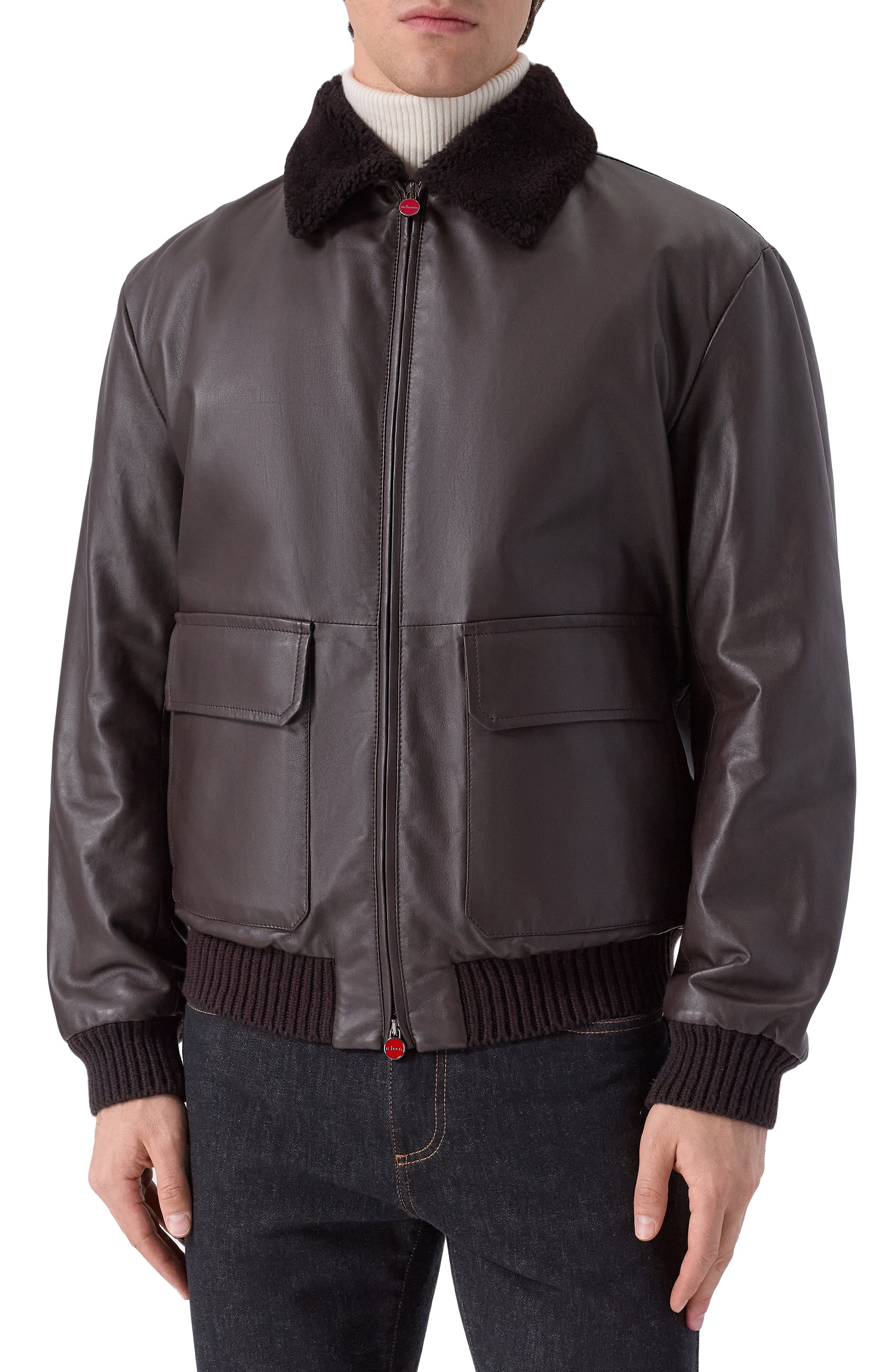 Кожаный бомбер KITON, арт. UW2240V0416H21, фото 3