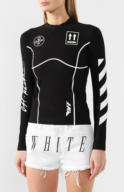 Лонгслив OFF-WHITE черного цвета по цене 36450 руб., арт. 0WAB016S19E020771001, фото 3 Лонгслив OFF-WHITE, арт. 0WAB016S19E020771001, фото 3