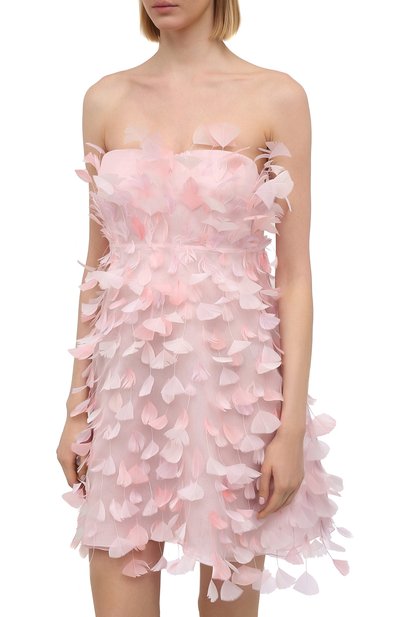 Шелковое платье с отделкой перьями DOLCE & GABBANA, арт. F6I9ZZ/GD0L1, фото 3