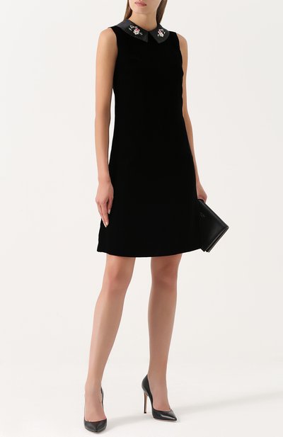Бархатное мини-платье с декорированным воротником BLUGIRL, арт. 4406, фото 2