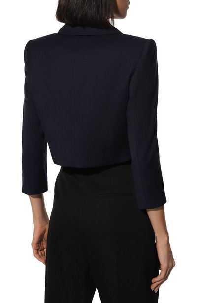 Шерстяной жакет ULYANA SERGEENKO темно-синего цвета по цене 220000 руб., арт. GCC004FW22P 2196т22, фото 4 Шерстяной жакет ULYANA SERGEENKO, арт. GCC004FW22P 2196т22, фото 4