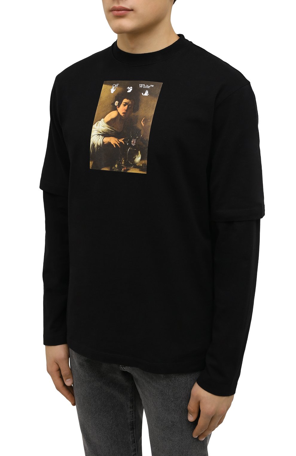 Хлопковый лонгслив OFF-WHITE, арт. 0MAB066F21JER007, фото 3
