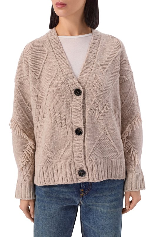 Шерстяной кардиган Weekend Max Mara STALL0 Бежевый  STALL0 Фото 3