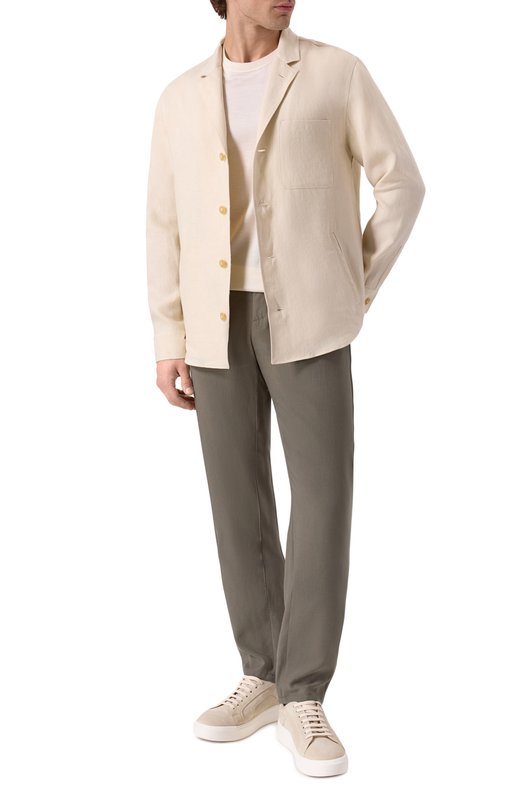 Замшевые кеды Kiton USSA268N0119004 Бежевый  USSA268N0119004 Фото 2