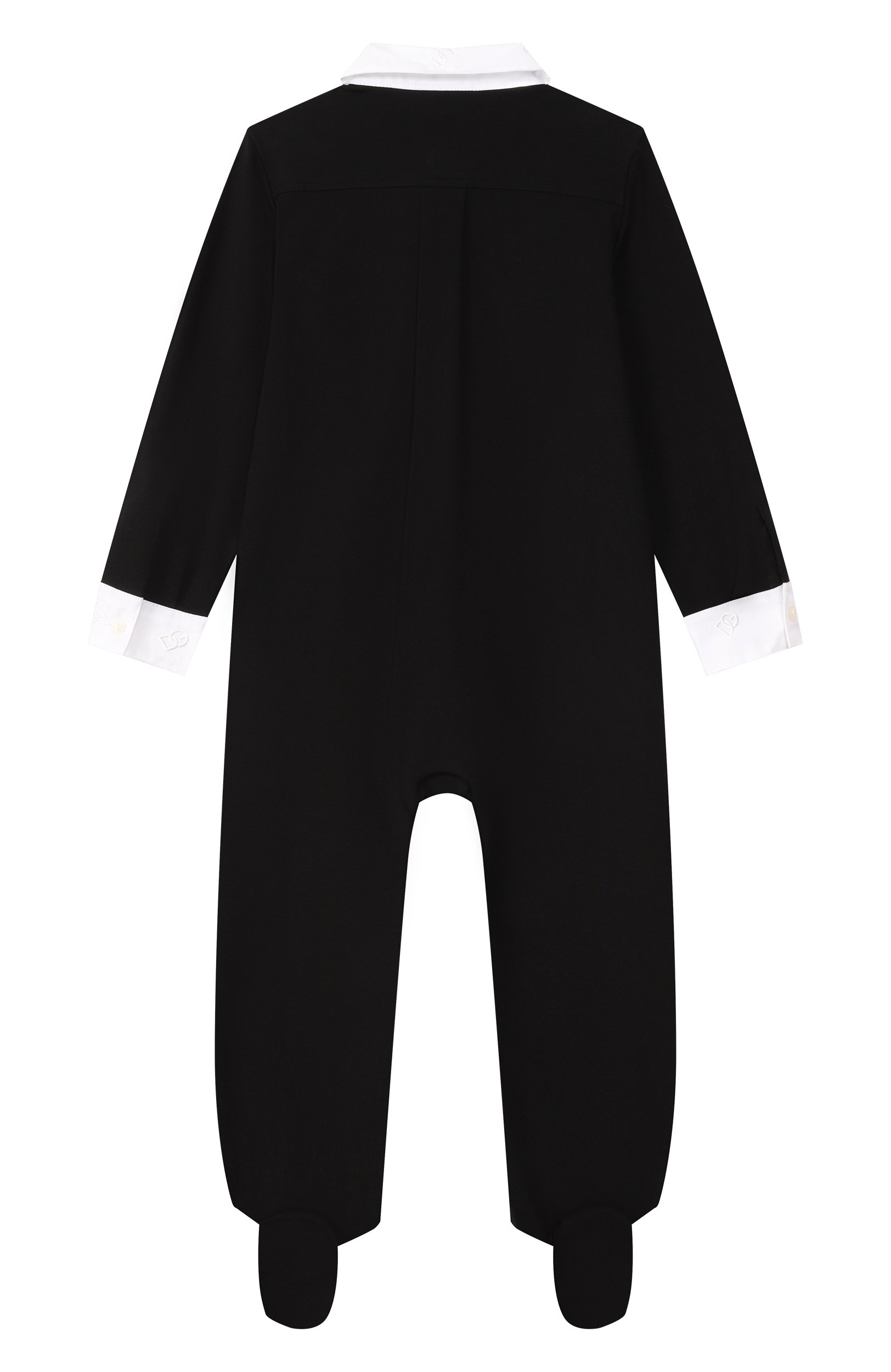 Хлопковый комбинезон DOLCE & GABBANA черно-белого цвета по цене 47800 руб., арт. L11085/G7P2A, фото 2 Хлопковый комбинезон DOLCE & GABBANA, арт. L11085/G7P2A, фото 2