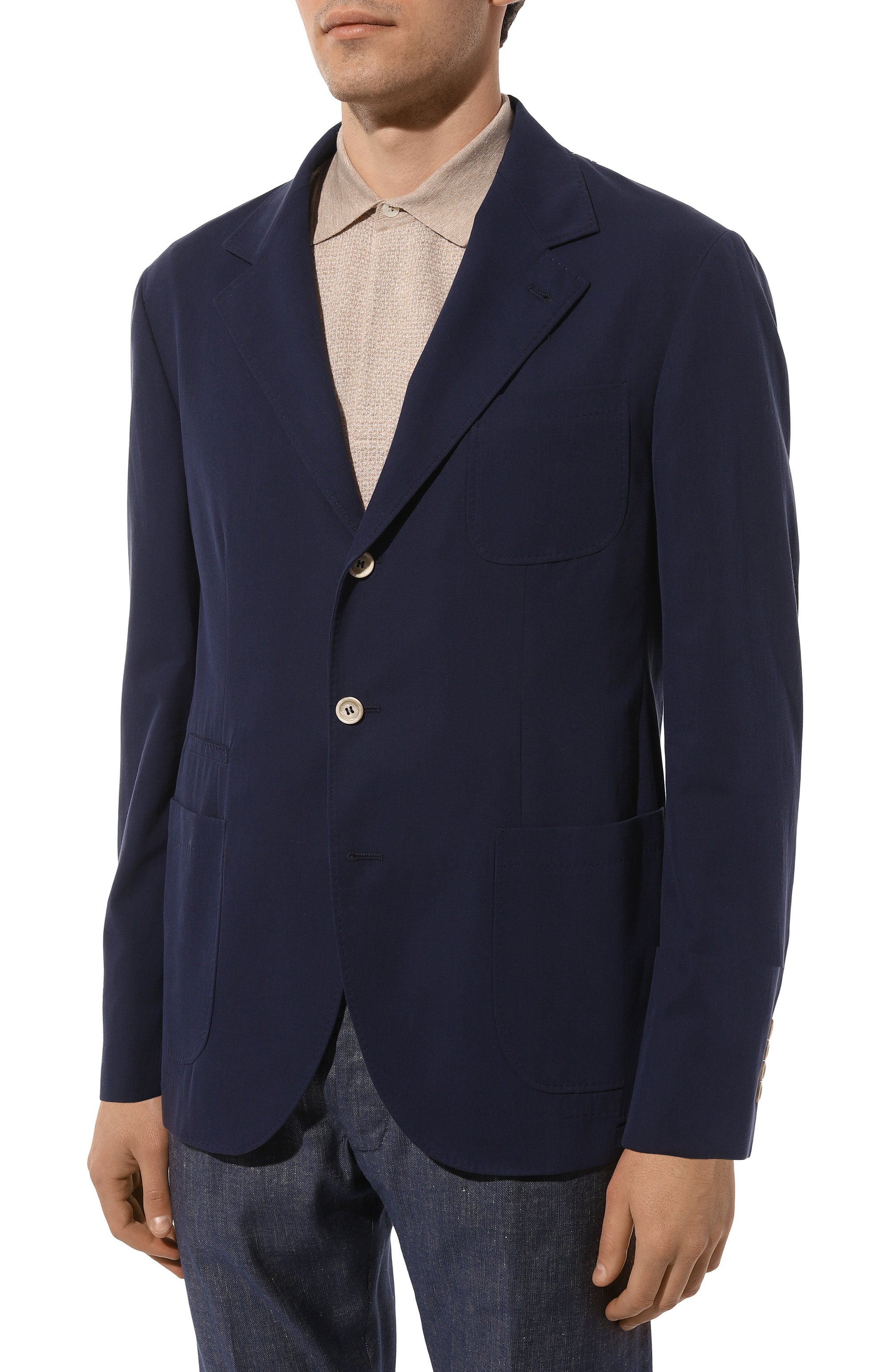 Хлопковый пиджак BRUNELLO CUCINELLI, арт. MS4617BND, фото 4