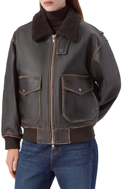 Кожаный бомбер DUNST, арт. UDJU5C102W2, фото 3