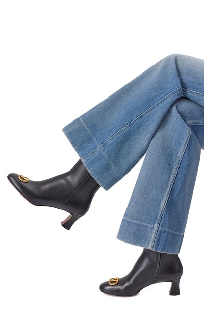 Женские кожаные ботильоны vlogo signature 55 VALENTINO, арт. 7W2S0ML2/DSH