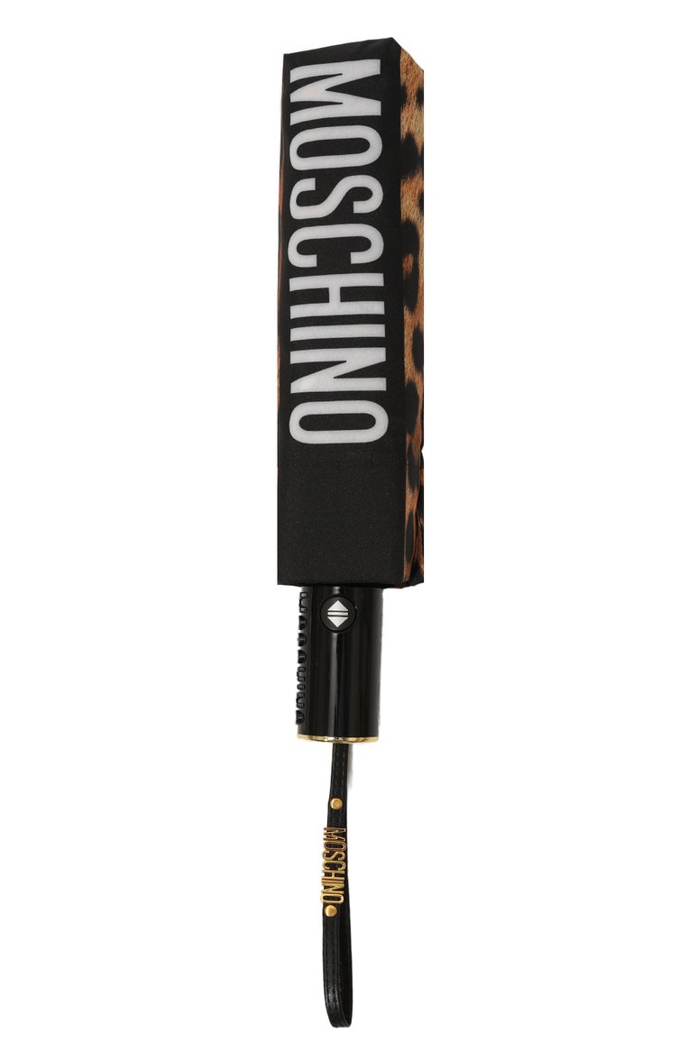 Женский складной зонт MOSCHINO леопардового цвета, арт. 8980-0PENCL0SEA | Фото 4 (Материал: Текстиль, Синтетический материал, Металл; Нос: Не проставлено)