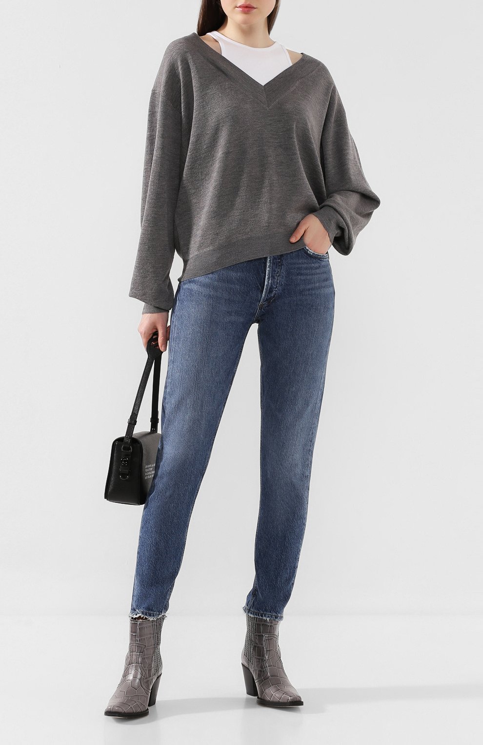 Шерстяной пуловер ALEXANDERWANG.T серого цвета по цене 29600 руб., арт. 4KC2191073, фото 2 Шерстяной пуловер ALEXANDERWANG.T, арт. 4KC2191073, фото 2
