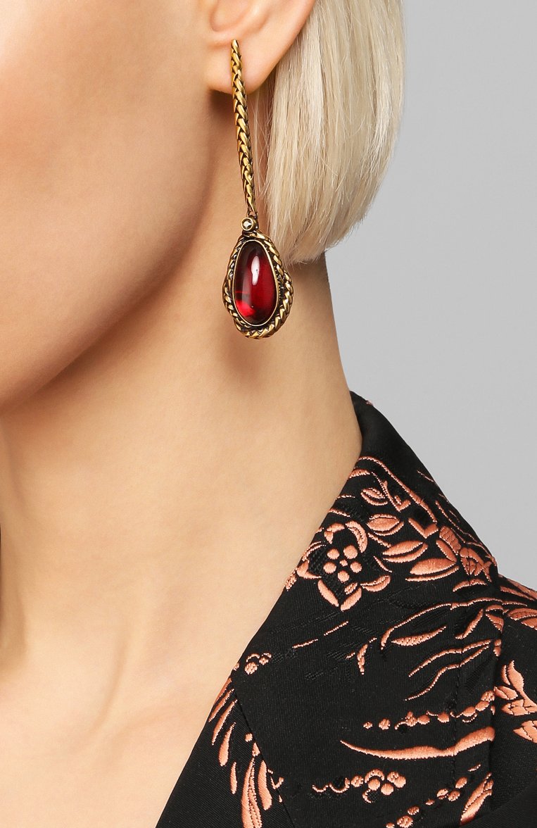 Женские серьги ALEXANDER MCQUEEN золотого цвета, арт. 621760/J160T | Фото 2 (Материал: Металл; Региональные ограничения белый список (Axapta Mercury): Не проставлено; Нос: Не проставлено)