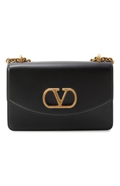 Женская сумка vain medium VALENTINO черного цвета, арт. 6W2B0R16/GCB | Фото 1 (Ремень/цепочка: На ремешке; Размер: medium; Материал: Натуральная кожа)