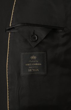 Мужской шерстяной костюм DOLCE & GABBANA черного цвета, арт. GKPRMT/GJ076 | Фото 7 (Материал внешний: Шерсть; Рукава: Длинные; Материал сплава: Проставлено; Драгоценные камни: Проставлено; Стили: Классический; Костюмы М: Двубортный)