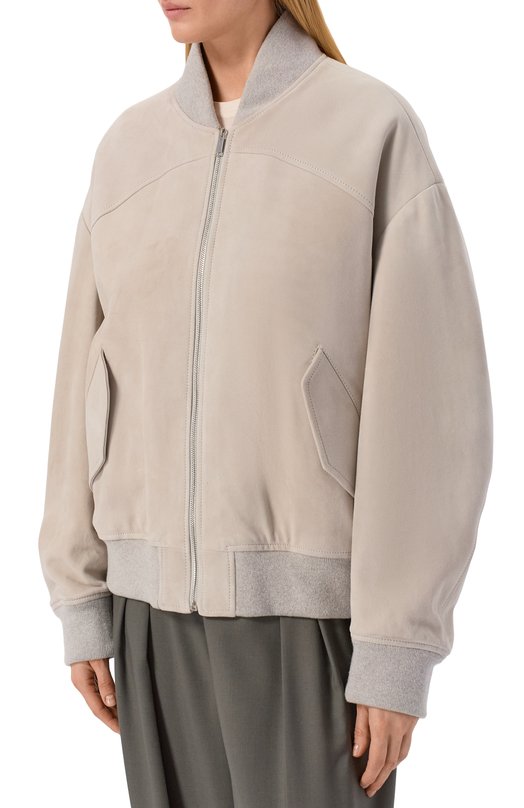 Замшевый бомбер MVST SUEDE LEATHER B0MBER Бежевый  SUEDE LEATHER B0MBER Фото 3