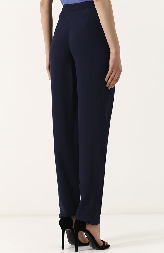 Однотонные брюки прямого кроя из вискозы Giorgio Armani WAP07T/WA930 Синий  WAP07T/WA930 Фото 4
