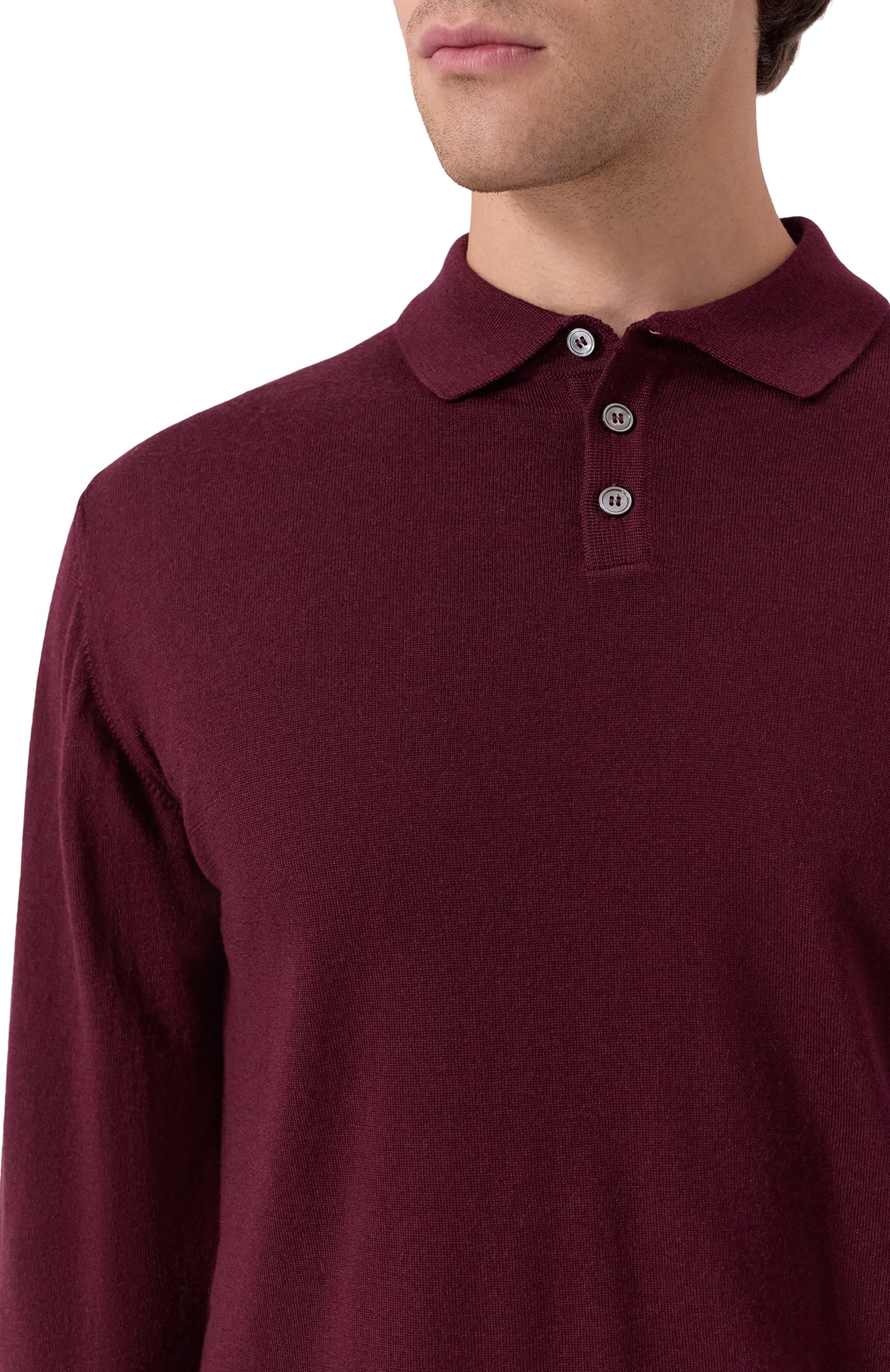 Шерстяное поло DANIELE FIESOLI бордового цвета по цене 22000 руб., арт. DF 0026, фото 5 Шерстяное поло DANIELE FIESOLI, арт. DF 0026, фото 5