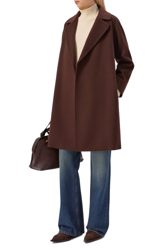 Шерстяное пальто Weekend Max Mara C0RTE Коричневый  C0RTE Фото 2