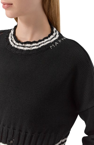 Хлопковый свитер MARNI, арт. GCMD0276Q2/UFC652, фото 5