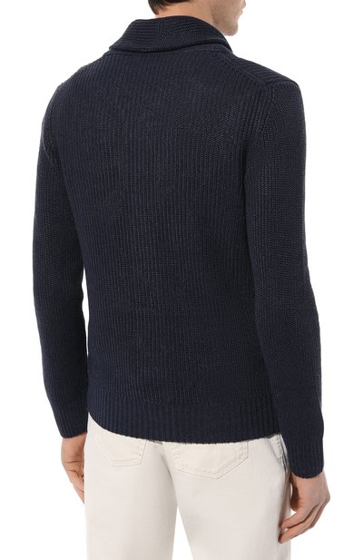 Кардиган изо льна и хлопка GRAN SASSO темно-синего цвета по цене 38850 руб., арт. 13168/18635, фото 4 Кардиган изо льна и хлопка GRAN SASSO, арт. 13168/18635, фото 4