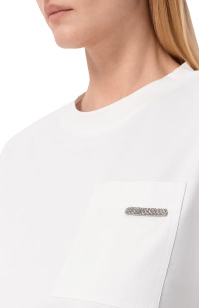 Хлопковая футболка BRUNELLO CUCINELLI, арт. MPT81EC710, фото 5