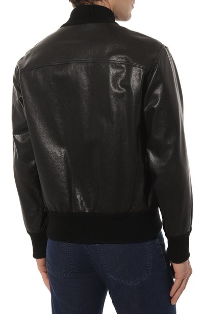 Кожаный бомбер GUCCI черного цвета по цене 403200 руб., арт. 621460 XNAKP, фото 4 Кожаный бомбер GUCCI, арт. 621460 XNAKP, фото 4